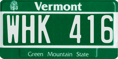 VT license plate WHK416