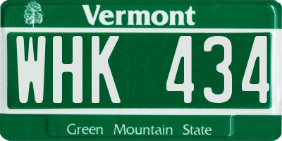 VT license plate WHK434