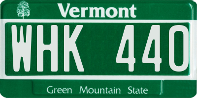 VT license plate WHK440