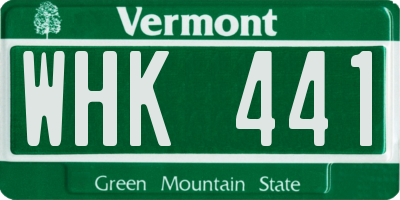 VT license plate WHK441