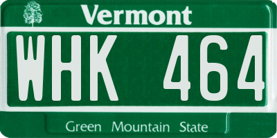 VT license plate WHK464