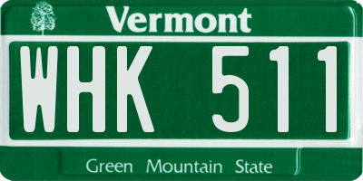 VT license plate WHK511