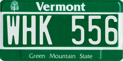 VT license plate WHK556