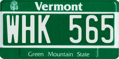 VT license plate WHK565