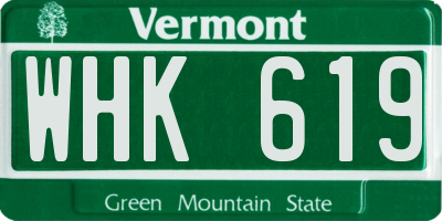 VT license plate WHK619