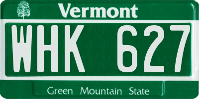VT license plate WHK627