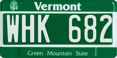 VT license plate WHK682