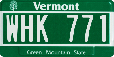 VT license plate WHK771