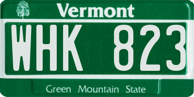 VT license plate WHK823