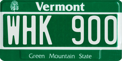 VT license plate WHK900