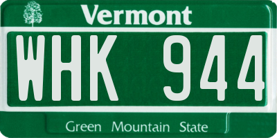 VT license plate WHK944