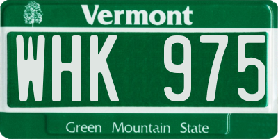 VT license plate WHK975