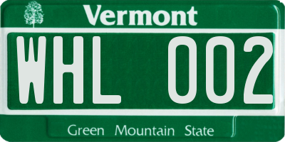VT license plate WHL002