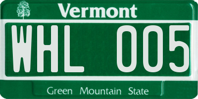 VT license plate WHL005