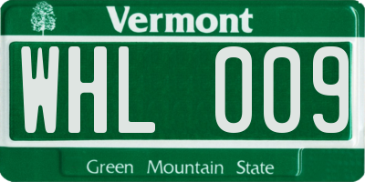 VT license plate WHL009
