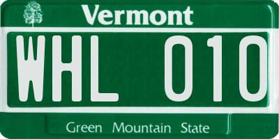 VT license plate WHL010