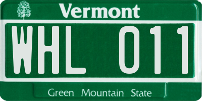 VT license plate WHL011