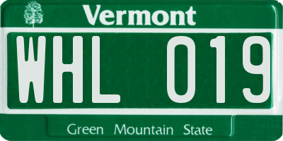 VT license plate WHL019