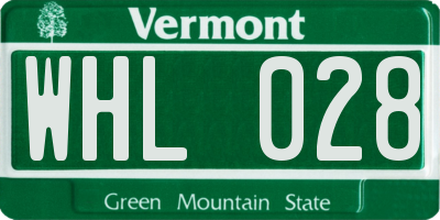 VT license plate WHL028