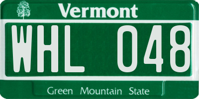VT license plate WHL048