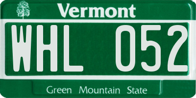 VT license plate WHL052