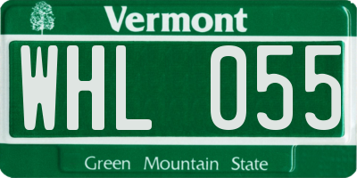 VT license plate WHL055
