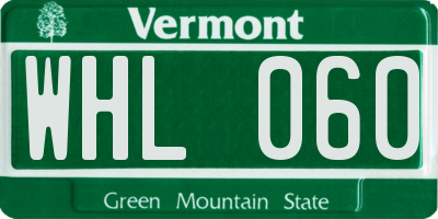 VT license plate WHL060