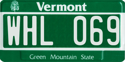 VT license plate WHL069