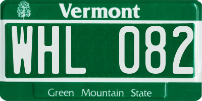 VT license plate WHL082