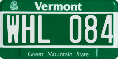 VT license plate WHL084