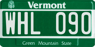 VT license plate WHL090