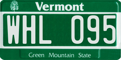 VT license plate WHL095