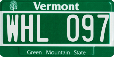 VT license plate WHL097