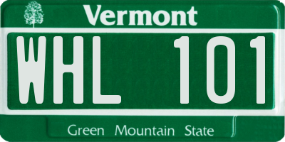 VT license plate WHL101