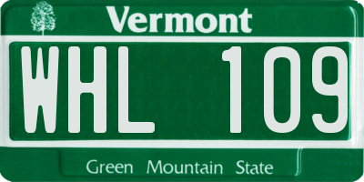 VT license plate WHL109