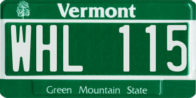 VT license plate WHL115
