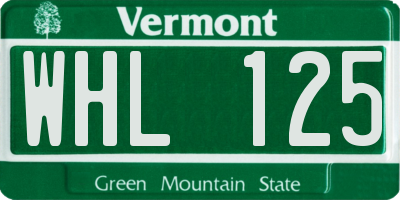 VT license plate WHL125