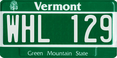 VT license plate WHL129