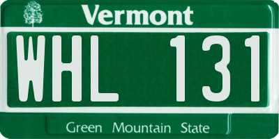 VT license plate WHL131