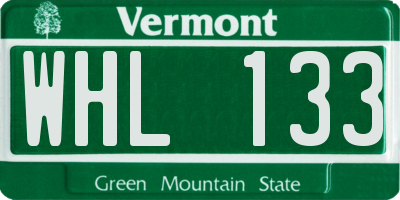 VT license plate WHL133