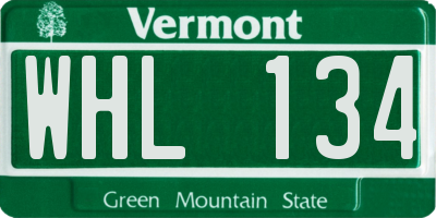 VT license plate WHL134