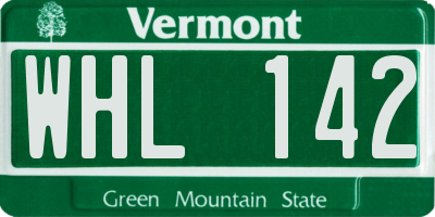 VT license plate WHL142
