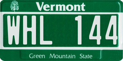 VT license plate WHL144