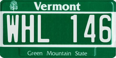 VT license plate WHL146