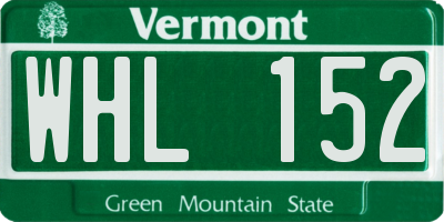 VT license plate WHL152
