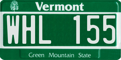 VT license plate WHL155