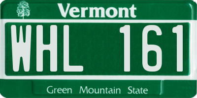 VT license plate WHL161