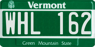 VT license plate WHL162