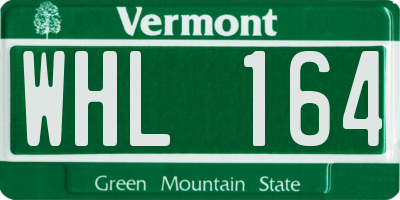 VT license plate WHL164