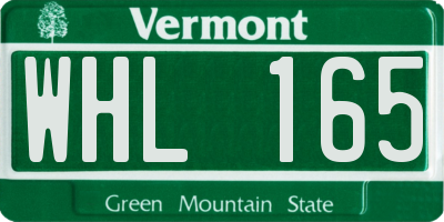 VT license plate WHL165